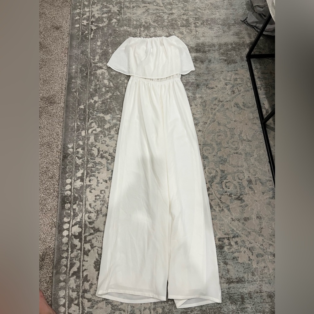 White Vici strapless jumpsuit. Size medium, worn very few times.